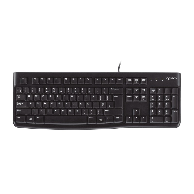 Logitech K120 Kabelgebundene Tastatur US Layout Schwarz